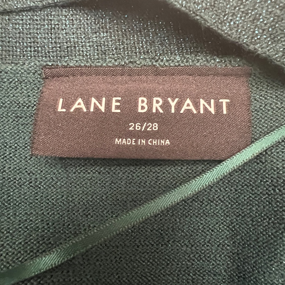 Lane Bryant Classic Tie-Front Shine Cardigan - jewel green - size 26/28 - Picture 7 of 9